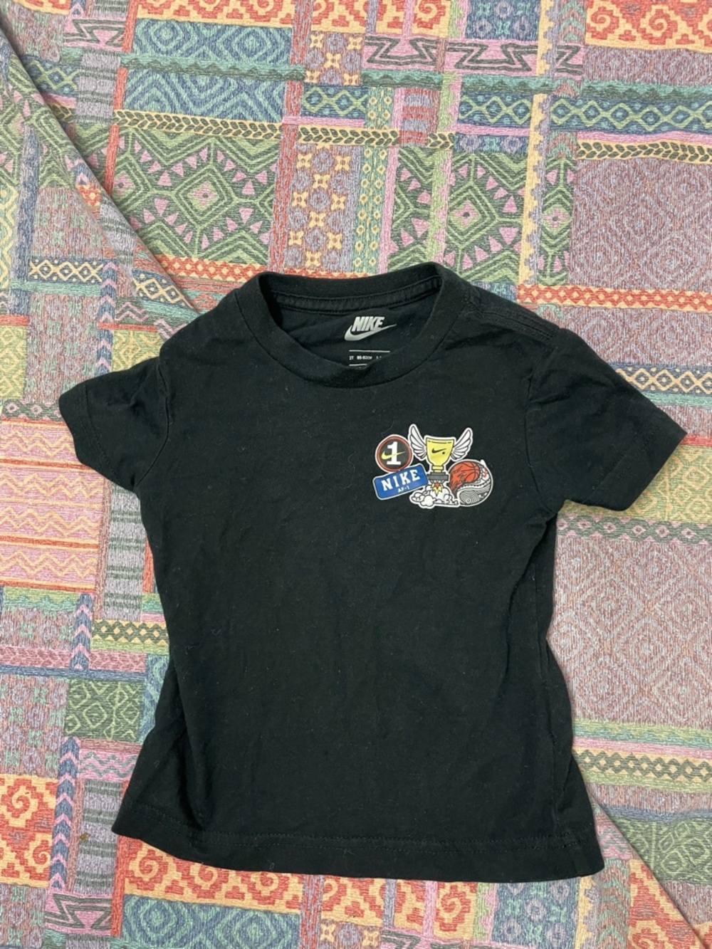 Nike Black Kids Tee Air force 1  winners Sports black size 2T